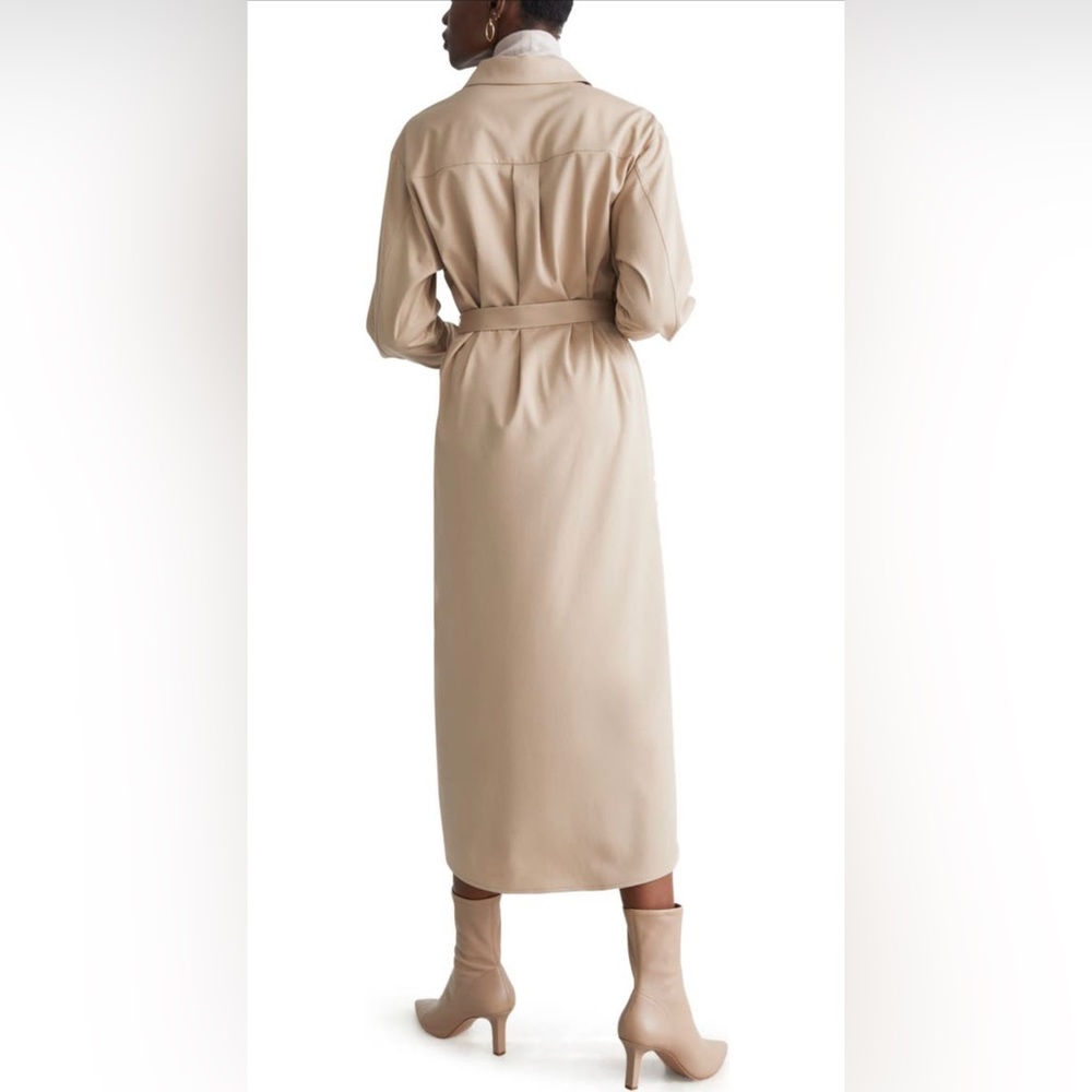 Long Sleeve Belted Midi Shirtdress